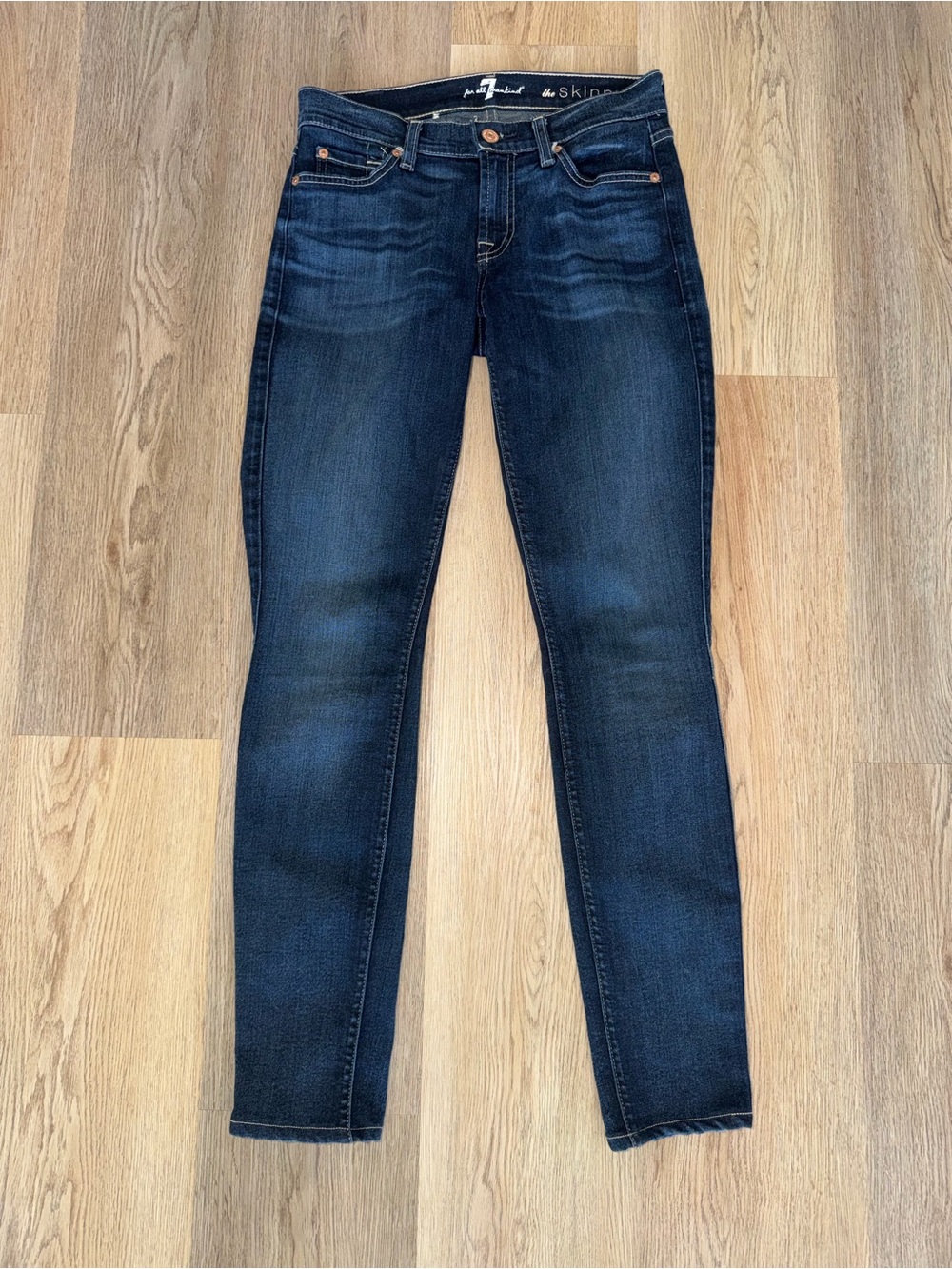 7 For All Mankind Dark Blue Skinny Jeans
